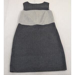 Talbots Wool Blend Colorblock Dress Women Sz 18W Greys Sheath Bnfts Charity
